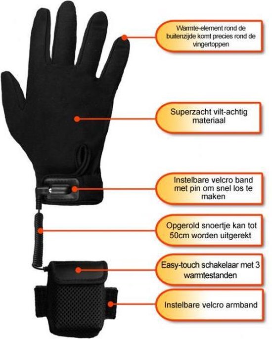 Glimp beschermen buiten gebruik Warmawear Verwarmde Binnenvoering Handschoenen - Voor op de motor-L |  bol.com