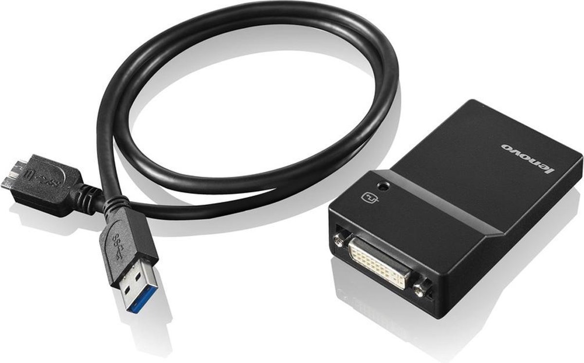 Lenovo USB 3.0 naar DVI/VGA grafische adapter 2048 x 1152 pixels zwart