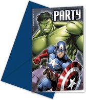 Set van 6 uitnodigingen The Avengers™ - Feestdecoratievoorwerp