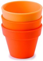 FusionBrands Plats de service PetitPot - Silicone - Orange - Set de 3 pièces