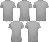 Senvi 5 pack T-Shirt -100% biologisch katoen - Kleur: Sport Grijs- L