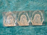 Figurines en verre religieux - 3 x buste de Jésus