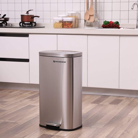 HÜSQ Slimbin Prullenbak - ronde, luxe Pedaalemmer van 30 liter - met Binnenemmer -... | bol
