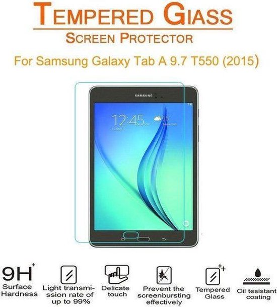 Tempered glass Glazen Screenprotector (0.3mm) voor Samsung Galaxy Tab A 9.7 inch SM - T550