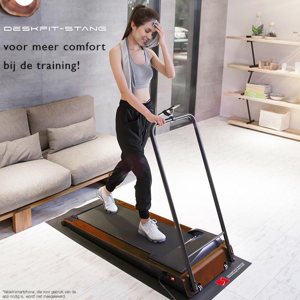 Sportstech Germany DESKFIT DFT200 Tablethouder en app