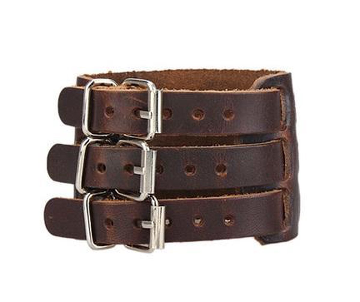Extra Brede Armband - Leren Armband - Bruin