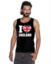 Zwart I love Groot-Brittannie supporter singlet shirt/ tanktop heren - Engels shirt heren XXL