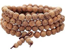 Fako Bijoux® - Buddha Armband - Sandelhout - Natural - 6mm