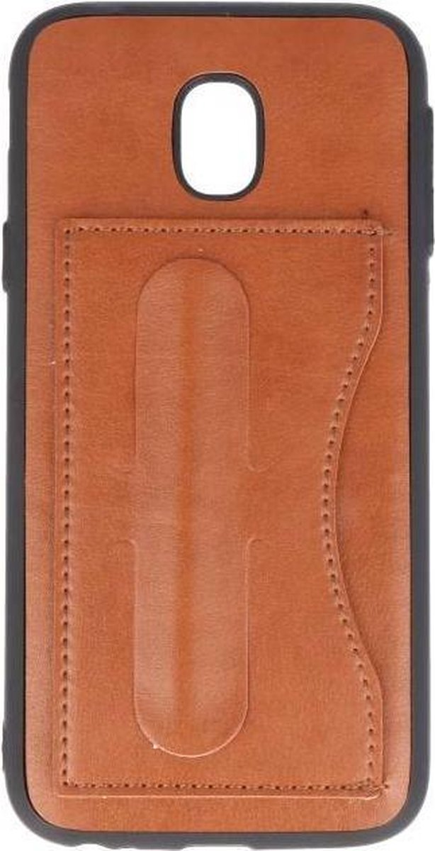 Standing TPU Wallet Case - Hoesje Geschikt voor Samsung Galaxy J3 2017 Bruin