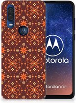 Motorola One Vision TPU bumper Batik Brown