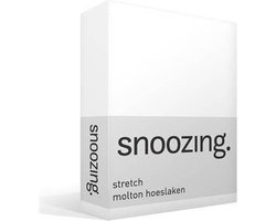 Snoozing - Stretch - Molton - Hoeslaken - Tweepersoons - 120/130/140x200 cm - Wit