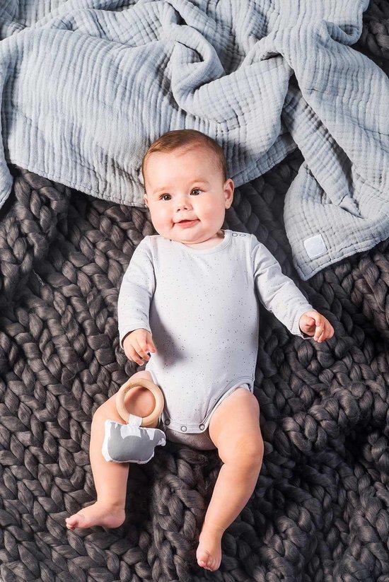 Jollein Romper lange mouw 62/68 Mini dots soft grey van Jollein — afbeelding 4