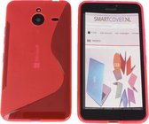 Microsoft Lumia 640 XL S Line Gel Silicone Case Hoesje Neon Roze Pink
