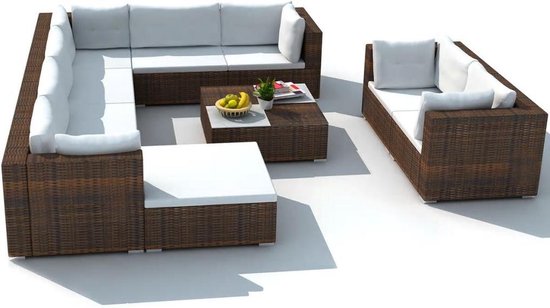 Zo veel Kiwi natuurlijk Tuin Loungeset Bruin 32-delig Rattan / Lounge set tuin / Relax bank /  Lounge bank... | bol.com