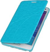 Bestcases Turquoise TPU Booktype Motief Hoesje Samsung Galaxy Note 4