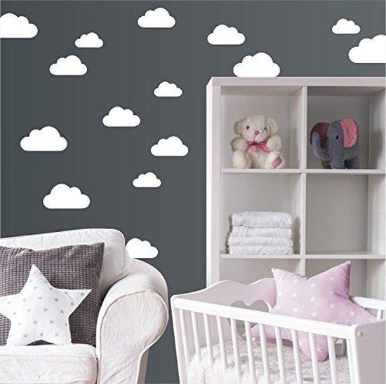 Rood Spuug uit vertrekken Muursticker mini wolken - 18 mini wolkjes - ideaal voor babykamer of  kinderkamer | bol.com