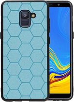 Blauw Hexagon Hard Case voor Samsung Galaxy A8 Plus 2018