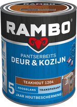 Rambo Pantserbeits Deur & Kozijn Hoogglans Transparant - Super Vochtregulerend - Teakhout - 0.75L