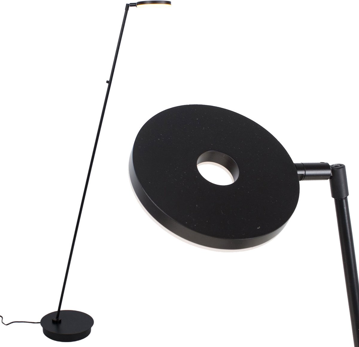 Leeslamp | 12 cm | disc | LED | zwart | metaal | modern design