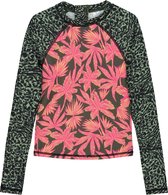 SHIWI Girls TESS rash tee leopard leaves Maillot de bain - forest green mix - Taille 122/128