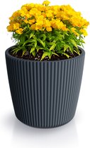 Prosperplast Plantenpot/bloempot Buckingham - buiten/binnen - design kunststof - antraciet - D39 x H34 cm