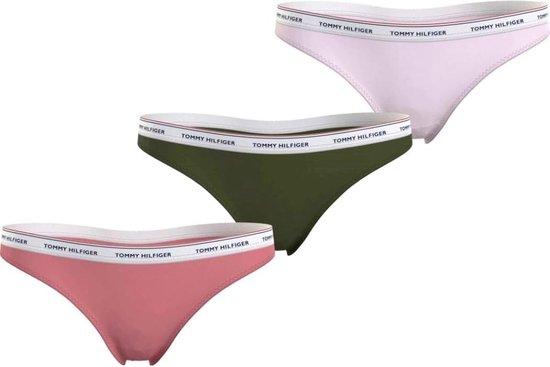 Tommy Hilfiger 3-Pack Strings Femme (Taille L) Multicolore - Rose