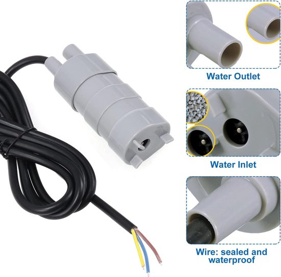 CR-MOESANCO Dompelwaterpomp, 12 V, 600 l/u, pompen met hoge doorstroming voor campers, vijver, aquarium, fonteinen, watertuinen, hydrocultuursystemen