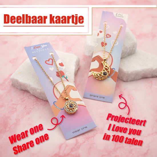 Zon en maan Magnetische halskettingen voor koppels, magnetische zon en