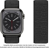 Bracelet de montre en nylon Zwart adapté aux Apple Watch 1, 2, 3, 4, 5, 6, 7, 8, SE et Nike+, 38 mm, 40 mm et 41 mm, série « Largeur femme » Nylon tissé doux 38 mm, 40 mm et 41 mm - noir - Taille : voir photo taille
