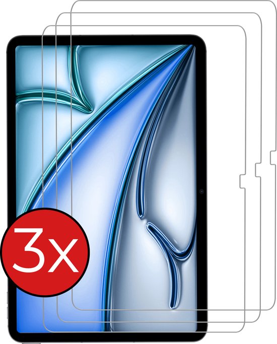BTH Tablet Screenprotector - Geschikt voor iPad Air 2024 / 2025 (11 inch) - Schermbescherming - Glas - 3 PACK