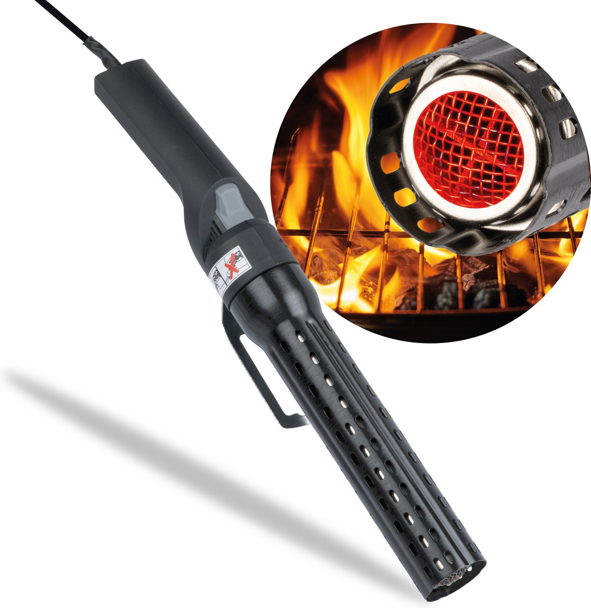 Goedkoopste DistinQ BBQ Lighter Aansteker Zwart - Elektrische Barbecue looftlighter Houtskool Starter voor Barbecue, Grill en Open haard - 2000 Watt