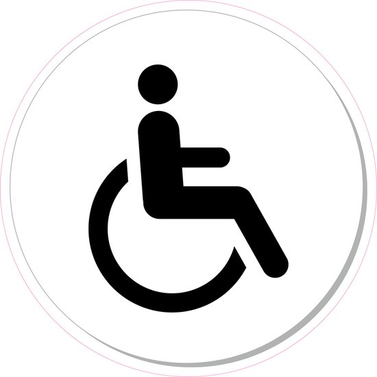 15 cm ø Invalide Toilet ronde sticker | Pictogram | Vinyl | Zwart | bol