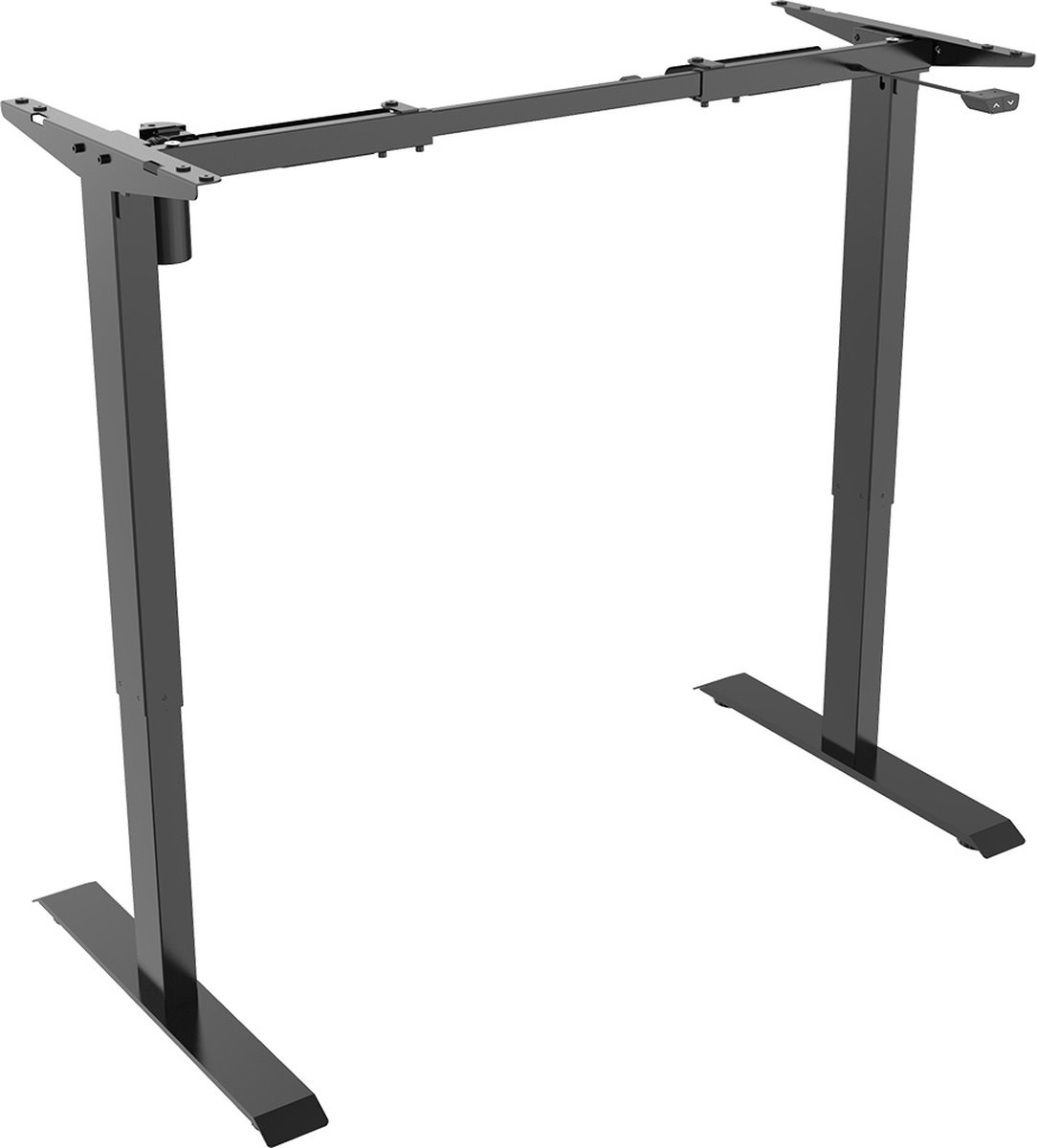 Worktrainer - BasicDesk Zit Sta Bureau - Hoogte 71-121 cm - Breedte 85-129 cm - Elektrisch in Hoogte Verstelbaar Bureau - Zwart