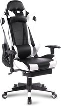 Stellar Luxe Gamestoel - Game stoel met voetsteun - Game Stoel - Ergonomische stoel - Bureaustoel - Game stoel - E-Sports - Gaming Chair - Wit