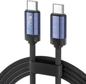 Nylon USB Type-C 5A/240W Kabel - USB Type-C naar USB Type-C - 1m - USBC6-1M - Zwart