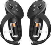 Somstyle Grip Case Met Bandje Geschikt Voor Meta Quest 3 - 2 Stuks - Controller Cover Bescherming - VR Bril Accessoires - Zwart