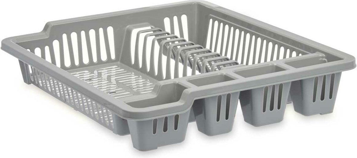 Goedkoopste Kinvara Afwas afdruiprek - grijs - 46 x 36 x 8 cm - Afwasrek - kunststof