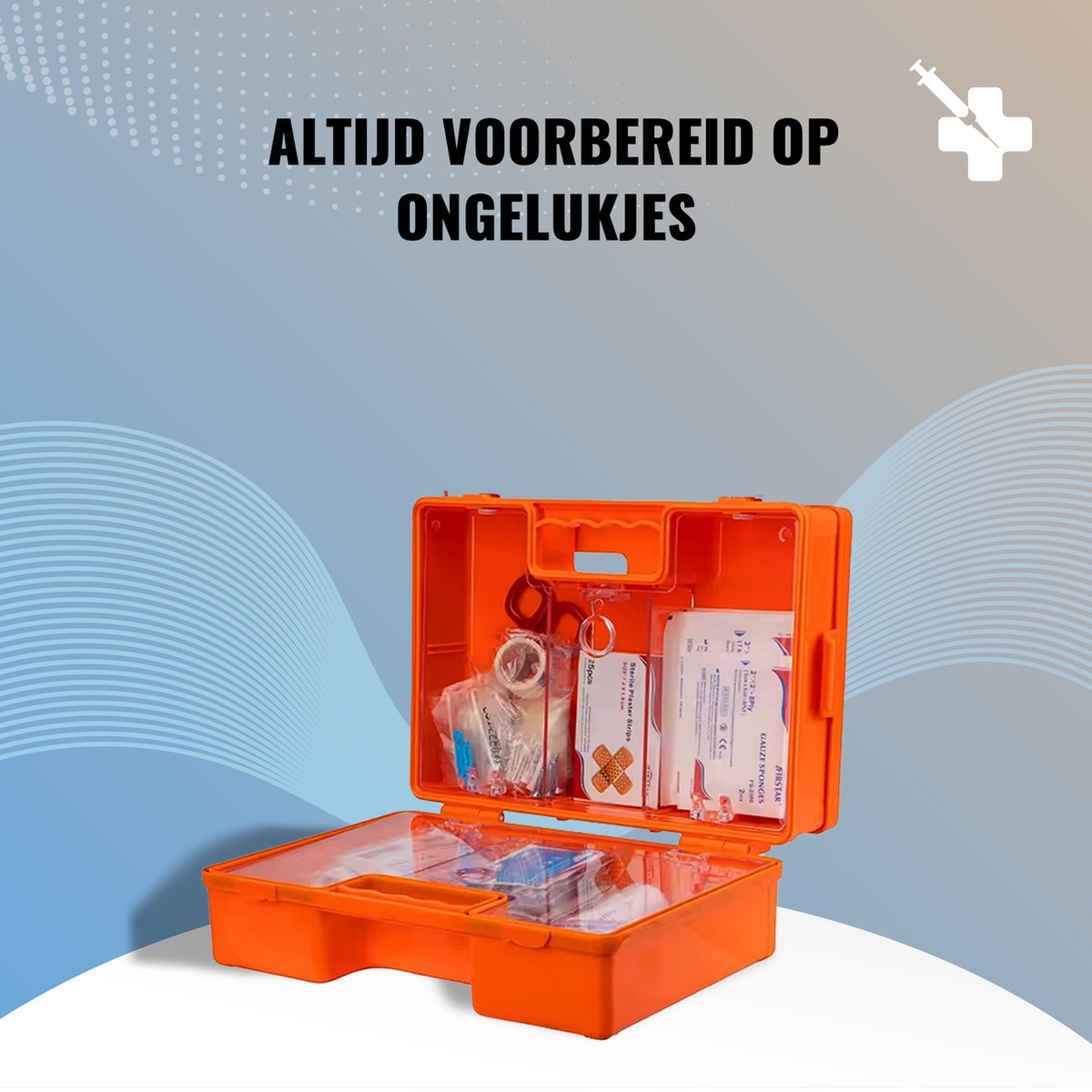 SEZGoods Ehbo Koffer - 105 Delig - Met Wandhouder - Ehbo Doos - Ehbo Kit - Verbanddoos Voor Thuis, Kantoor & Auto - Verbandtrommel – foto 2