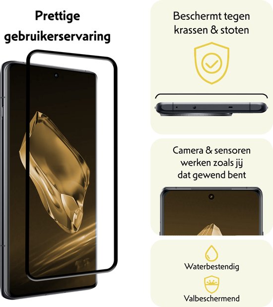 Protecteur d'écran adapté pour OnePlus 12R Film de protection d'écran en Glas Full Cover - Film de protection d'écran adapté pour OnePlus 12R Film de protection d'écran Full Cover - 3 pièces