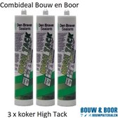 Kit de colle Combideal 3 x Zwaluw High Tack - Cartouche 290 ml - Blanc Kit de montage - Den Braven