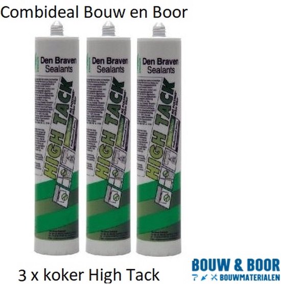 Combideal 3 x Zwaluw High Tack lijmkit - 290 ml koker - wit Montage Kit - Den Braven