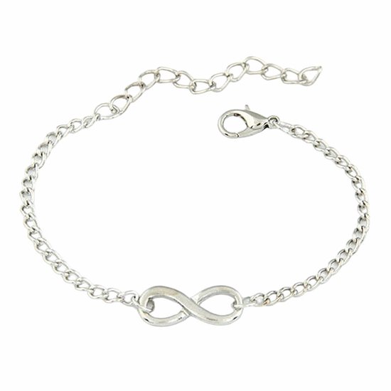 Fako Bijoux® - Armband - Infinity - 17-21cm - Zilverkleurig
