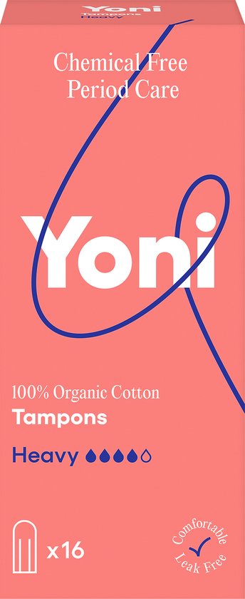 Yoni Tampons - Heavy - 100% Biologisch Katoen - 16 stuks