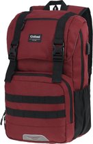 Bol.com Goloni Casual Travel rugzak rood - Lichtgewicht rugzak - met USB oplaadpoort - Anti diefstal zak aanbieding