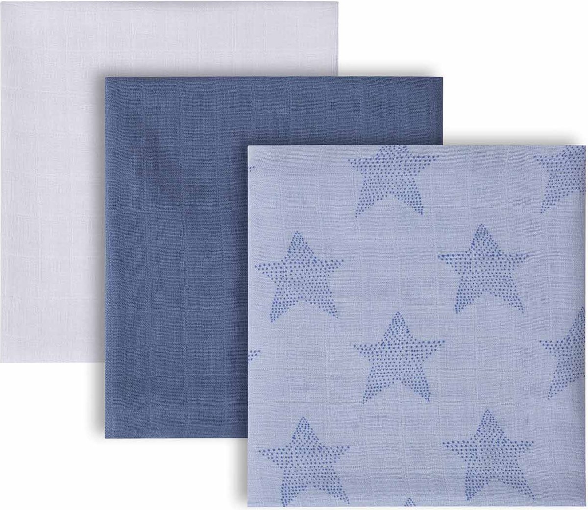 Bamboe baby hydrofiel doeken | 70x70cm | Blauw | 3 stuks | ClevaMama