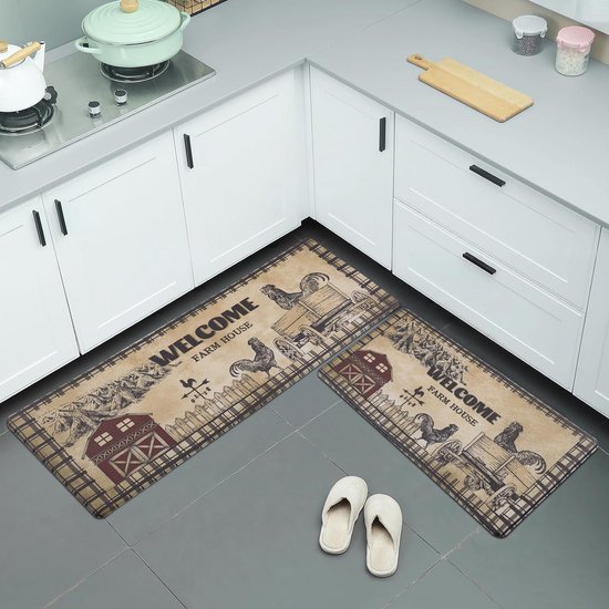 Homelife Keukentapijt, antislip, wasbaar, van vinyl, 52 x 200 cm