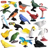 dieren 17 stuks kunststof model vogel figuren verzamelfiguren objectkenmerken kinderen speelgoed gesimuleerde dieren papegaai figuur PVC flamingo vogels verzameling speelset taartdeksel