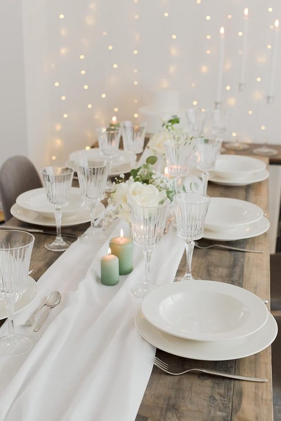 100%Mosel Mousseline decostof, (48 cm x 5 m), 66 g/m², zeer dunne tafelloper, delicate tafeldecoratie voor verjaardagen en bruiloften, tafelband als kleurrijke decoratie voor speciale gelegenheden