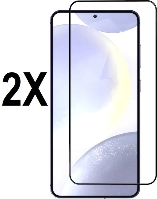 Screenprotector geschikt voor Samsung Galaxy S24 - Beschermglas - Screen protector geschikt voor S24 - glasplaatje full cover - 2 stuks