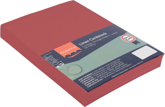 Florence Cardstock Linnenkarton A4-100 st. Knutselpapier met Linnenstructuur Wit 250 g - Knutselpapier voor Kaarten Maken, Scrapbooking en Journaling - Scheurvast